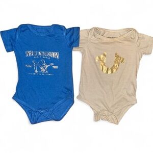True Religion Baby Onesie Bundle 9–12M Bodysuits Set of 2 Matching Set Baby Boy